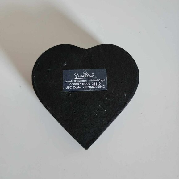 Rosenthal 24% Lead Crystal Purple Heart NIB w/Etched Engraving of Brand - Picture 3 of 5